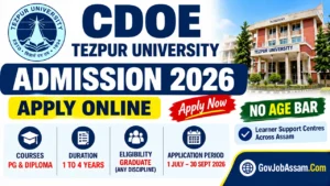 CDOE Tezpur University Admission 2026