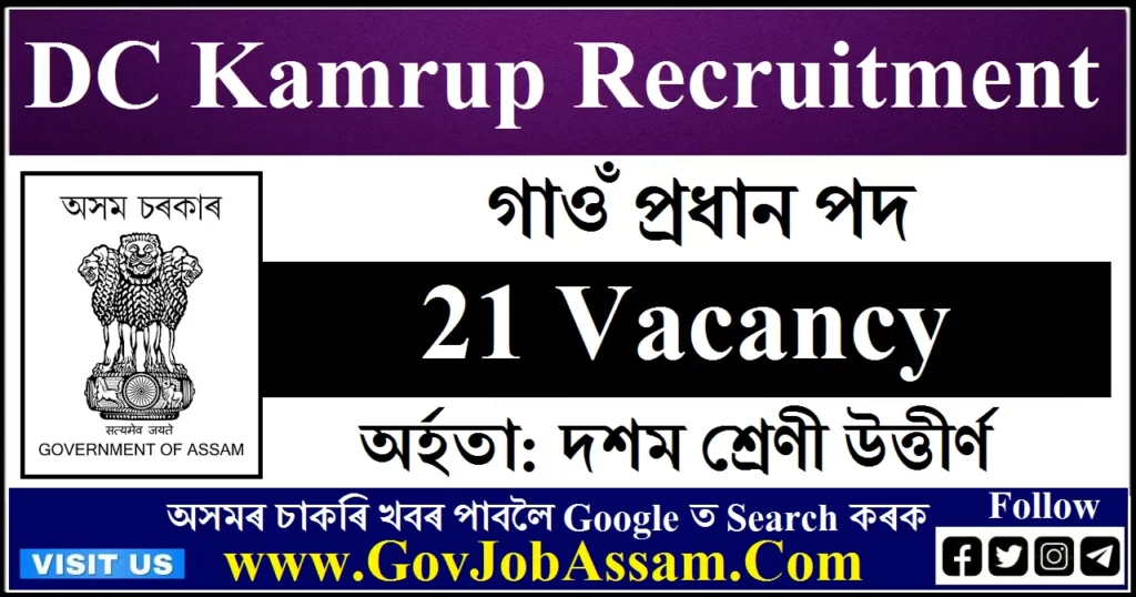 DC Kamrup Recruitment