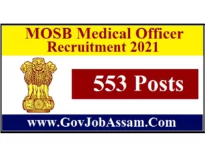 MOSB Medical Officer Recruitment 2021