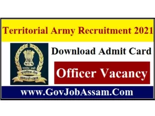 Territorial Army Officer Recruitment 2021