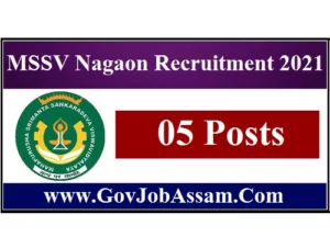 MSSV Nagaon Recruitment 2021