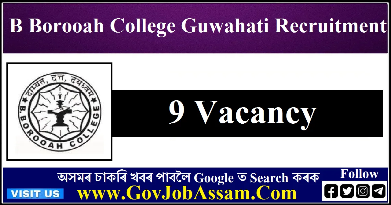 B Borooah College Guwahati Recruitment 2022 – 9 Librarian & Grade-IV ...