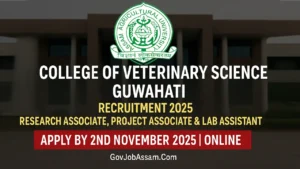 College of Veterinary Science Guwahati Recruitment 2025