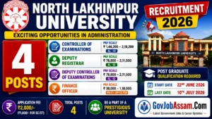 North Lakhimpur University Recruitment 2026