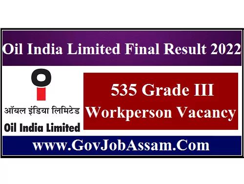 Oil India Limited Final Result Grade Iii Workperson Vacancy