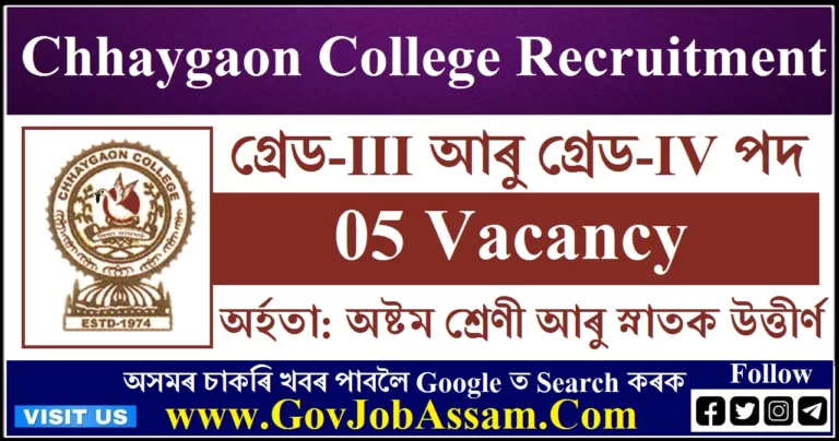 Chhaygaon College Kamrup Recruitment