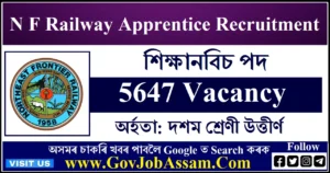 N F Railway Apprentice Recruitment