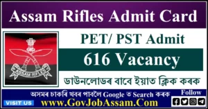 Assam Rifles Admit Card