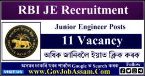 RBI JE Recruitment