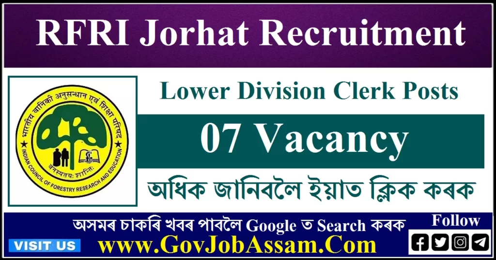 RFRI Jorhat Recruitment