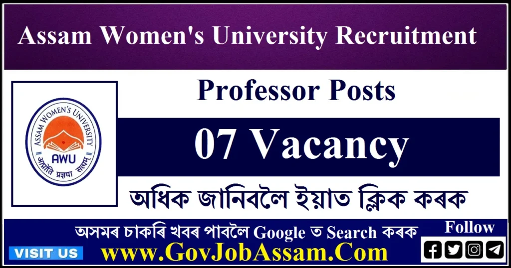 Assam Women's University Recruitment