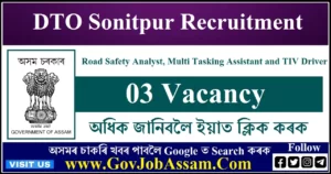 DTO Sonitpur Recruitment