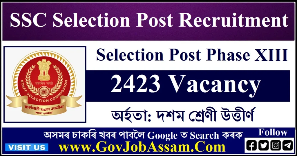SSC Selection Post Recruitment