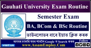 Gauhati University Exam Routine