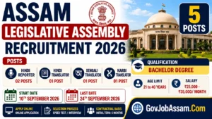 Assam Legislative Assembly Recruitment 2026