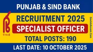 Punjab and Sind Bank Recruitment 2025