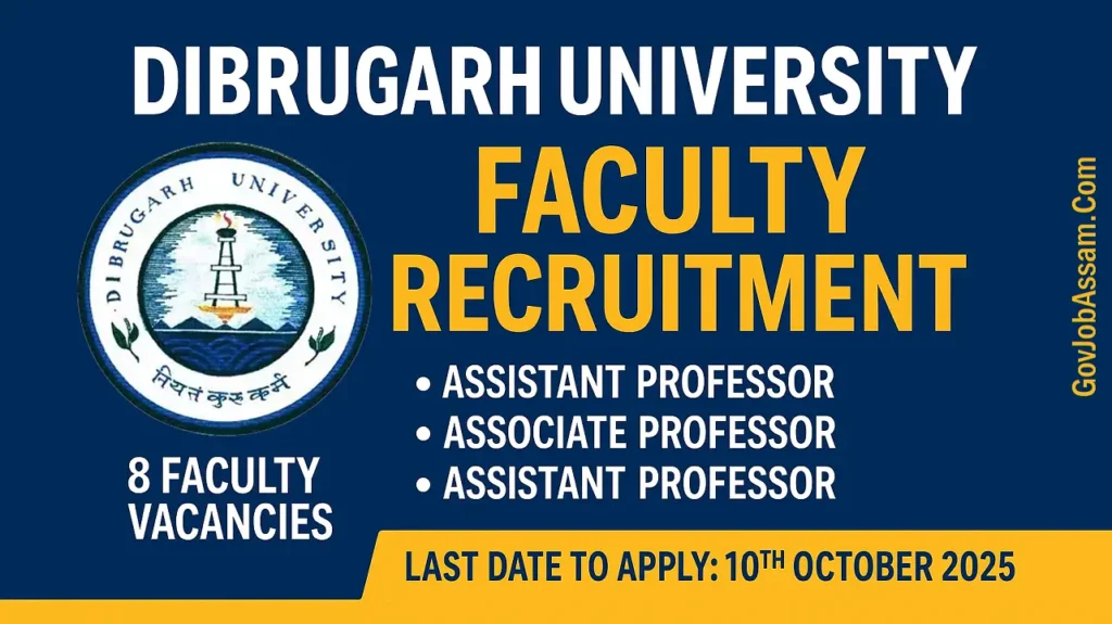 Dibrugarh University Faculty Recruitment 2025