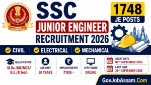 SSC Junior Engineer Recruitment 2026