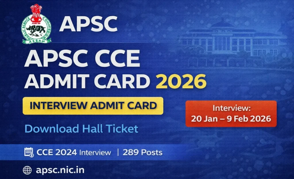 APSC CCE Main Admit Card 2026
