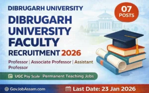 Dibrugarh University Faculty Recruitment 2026