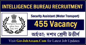 IB Security Assistant Recruitment