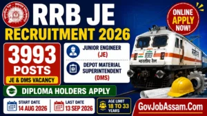 RRB JE Recruitment 2026