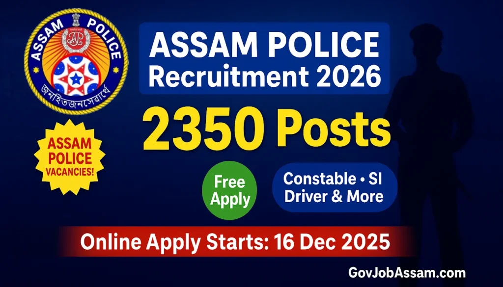 Assam Police Recruitment 2026
